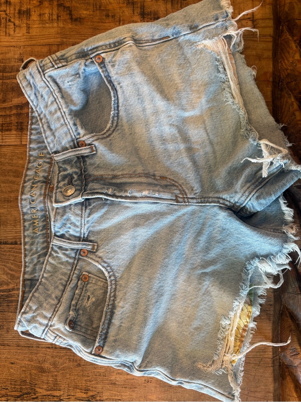 American Eagle Outfitters Light Blue Distressed Denim Cutoff Shorts